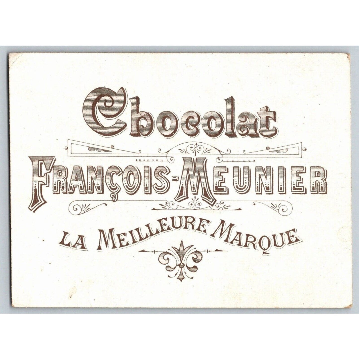 French Victorian Trade Card Chocolat Francois-Meunier / Water's Edge Sail Boats