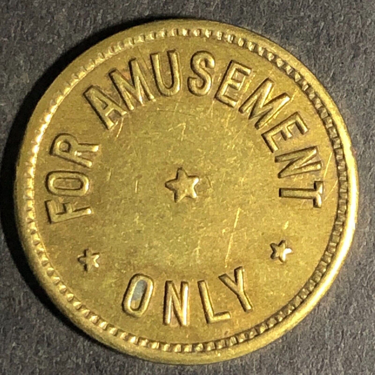 V.P. David - Silverton, ORE - Brass "For Amusement Only" Trade Token 20mm