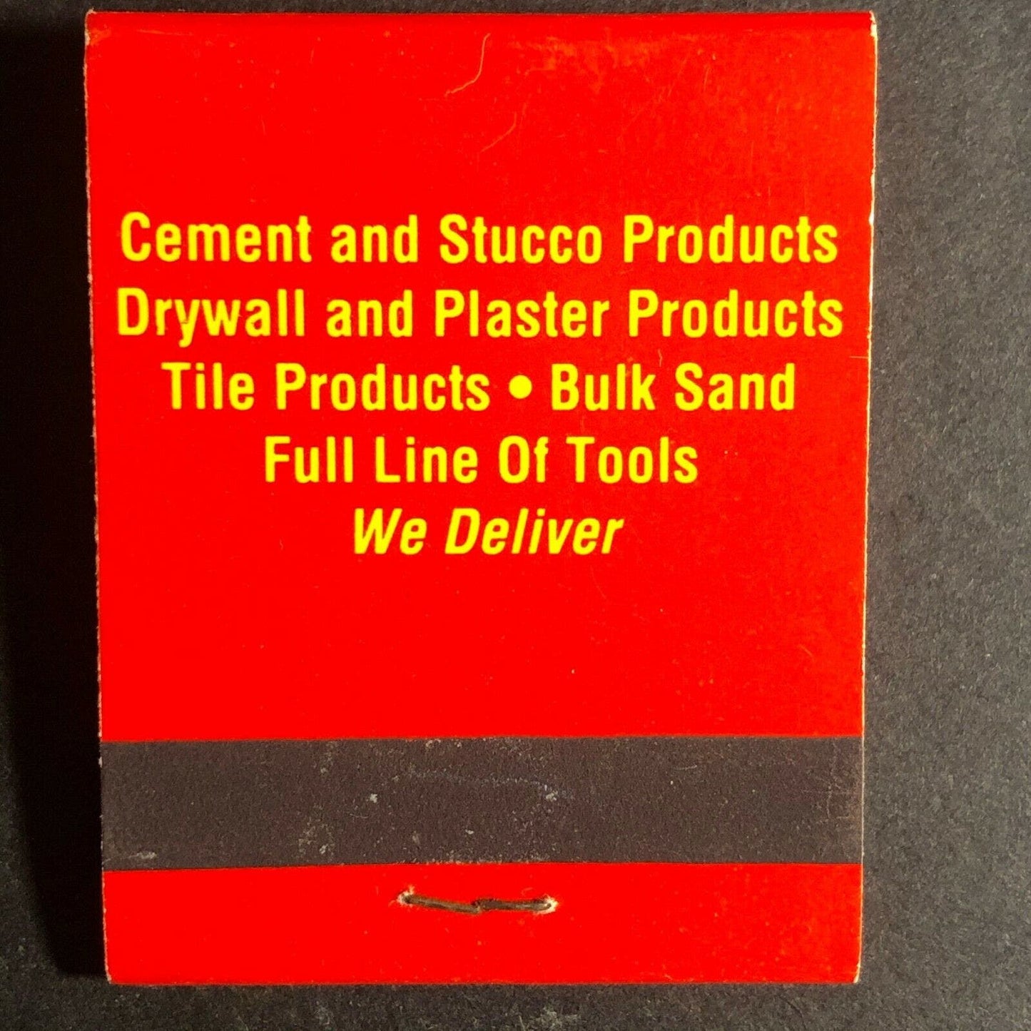 Vintage 1970's Full Matchbook - Construction Supply Venice, FL