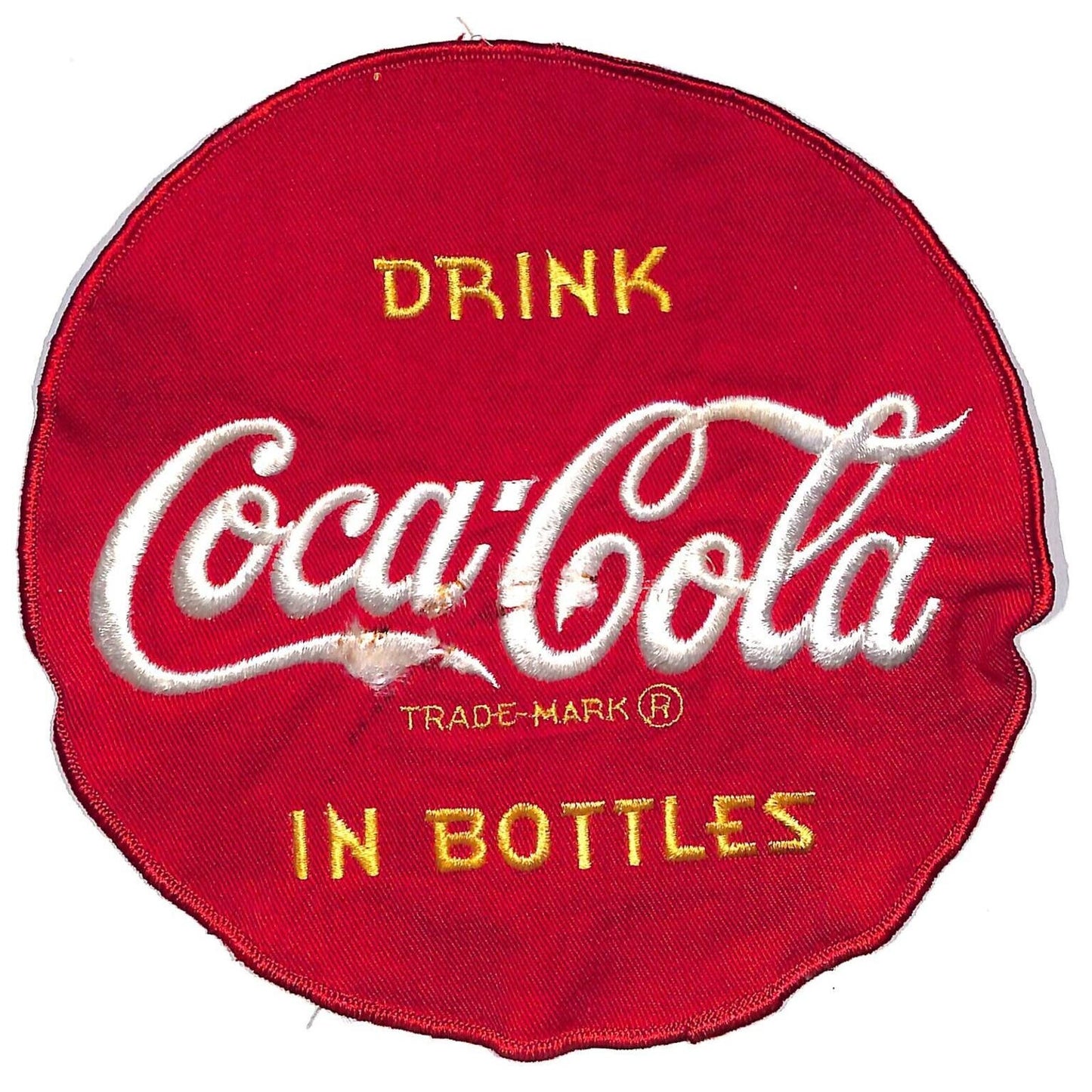 Coca Cola Drink In Vintage Embroidered Patch 6 3/4" c1950's-60's - Scarce