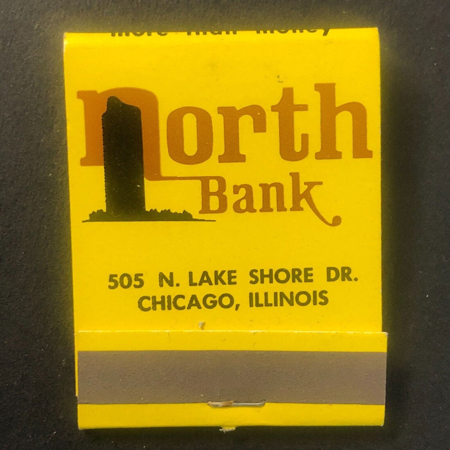 North Bank Chicago Full Vintage Matchbook c1960's-73 VGC