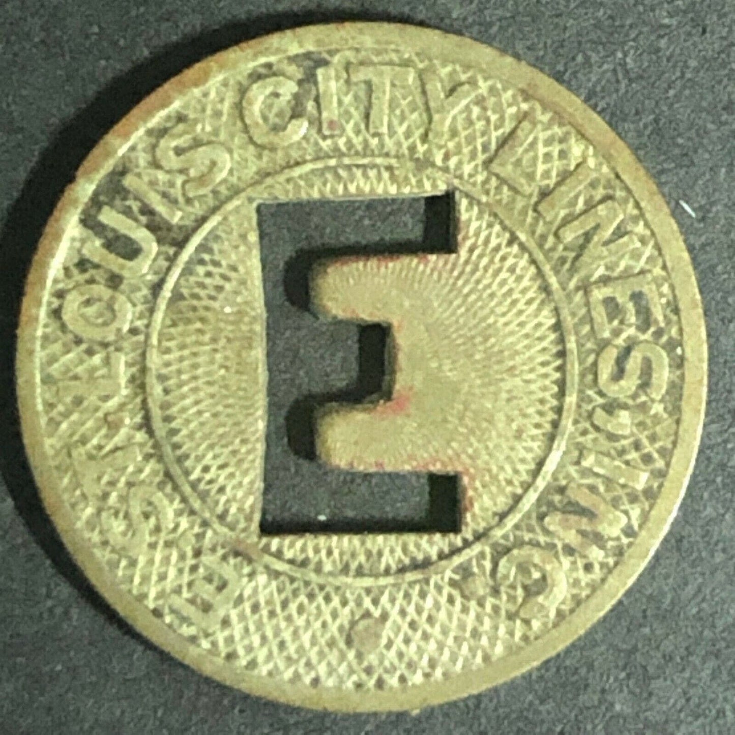 1940's 16mm E. St. Louis City Lines G/F One City Fare Transit Token ILL