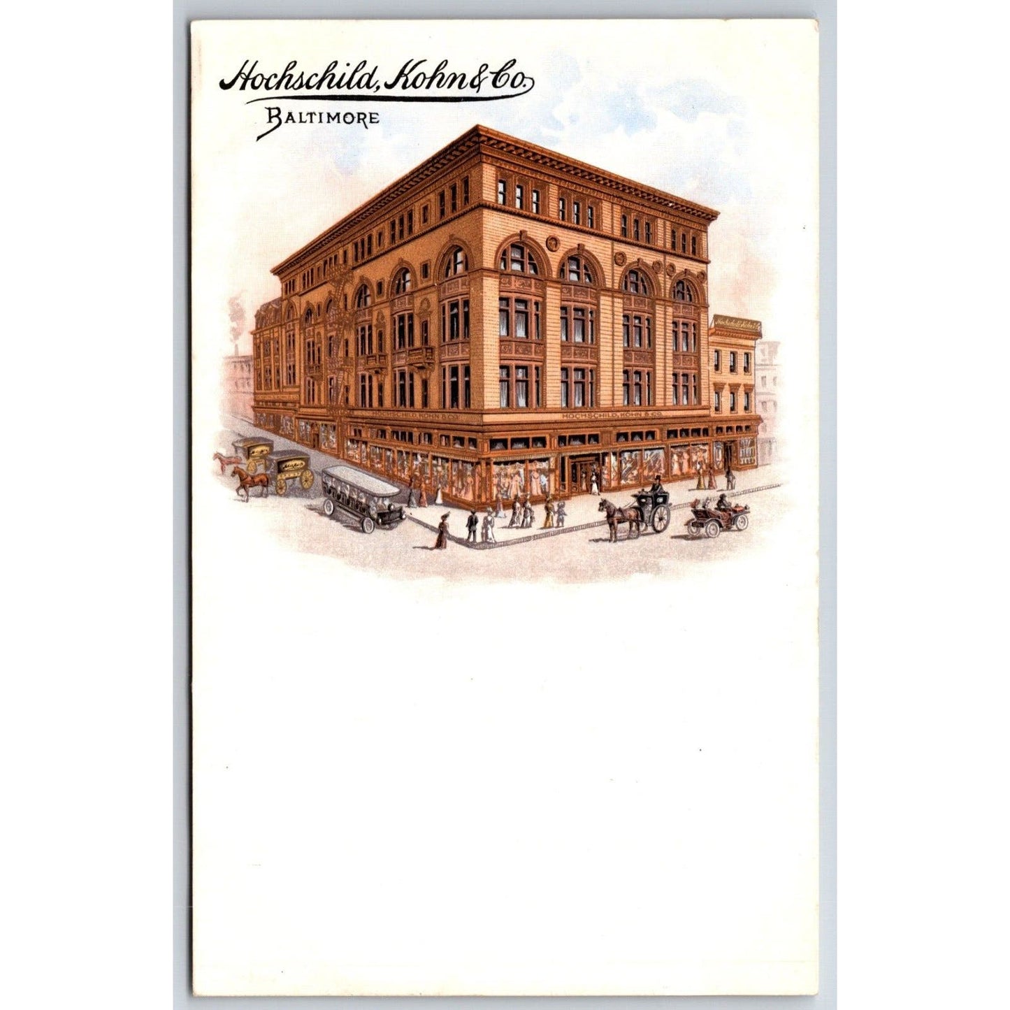Hochschild, Kohn & Co. Baltimore Advertising Postcard c1906 UP VGC Very Scarce