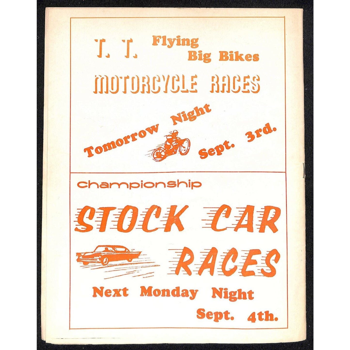Scarce Sept 2 1961 Auto Racing CRA Big Car Program Ascot Gardena, CA 12pp