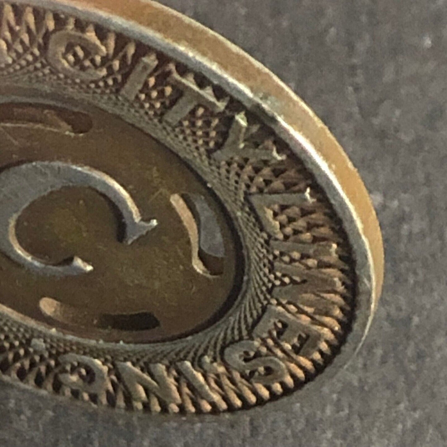 Canton City Lines Inc. "C" G/F One Fare Brass Transit Token -- 22.69mm