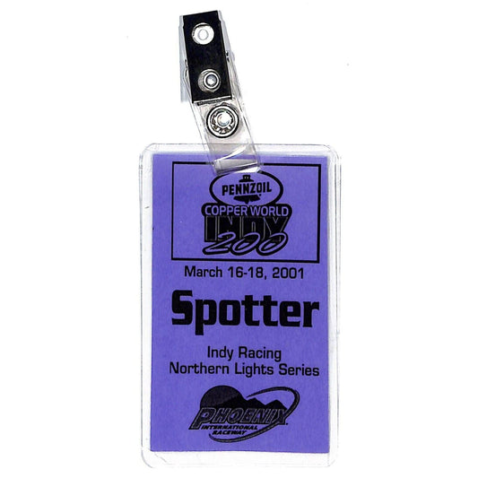 2001 PIR Phoenix International Raceway Pennzoil Copper World Indy 200 Spotter ID