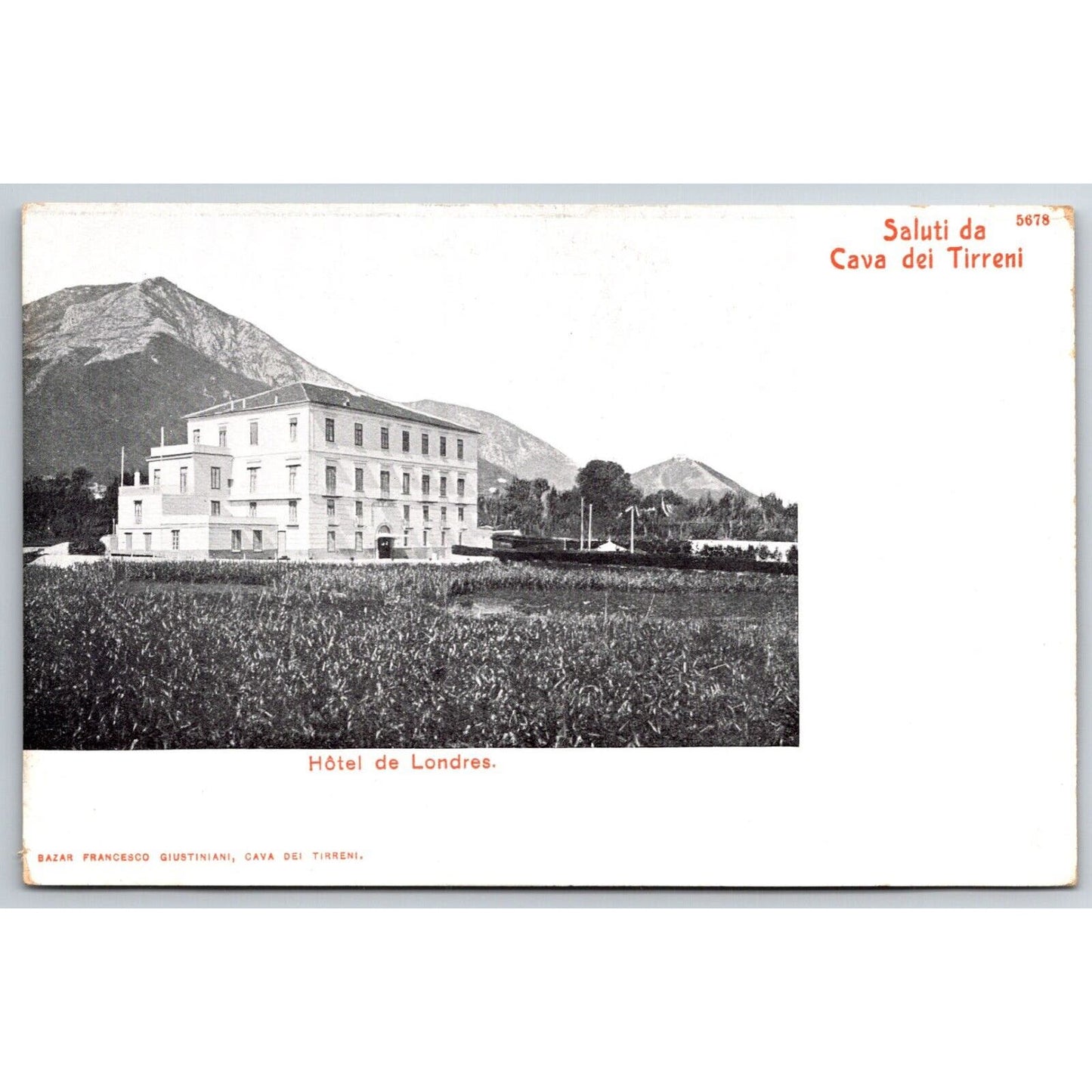 Italian Postcard Cava dei Tirreni "London Hotel" 1901-1907 NP VGC
