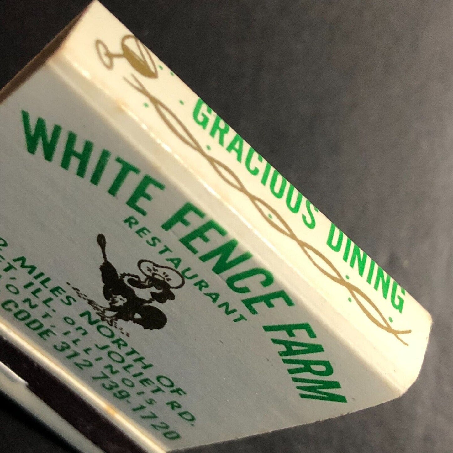 White Fence Farm Restaurant Lemont, IL Full Matchbook c1968-73 VGC