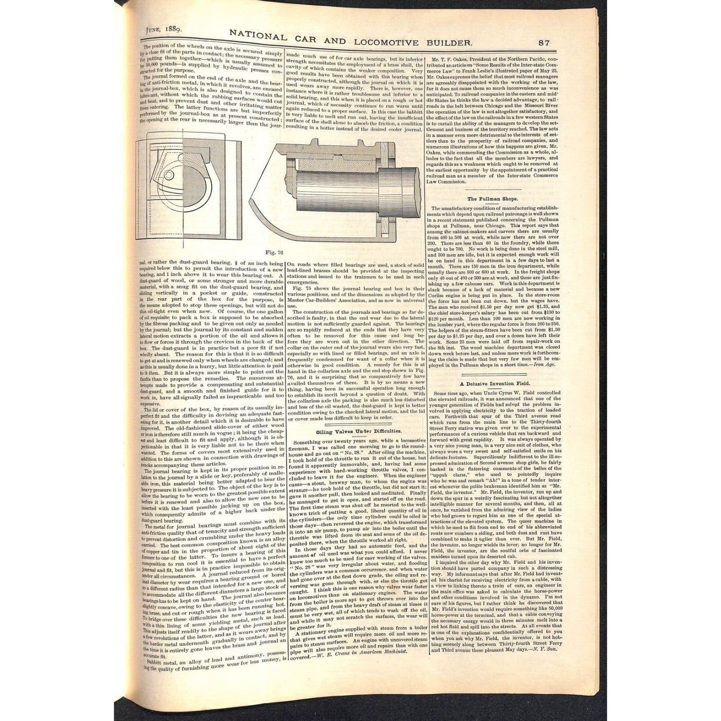 National Car and Locomotive Builder Railroad June 1889 50pp Large & Very Scarce