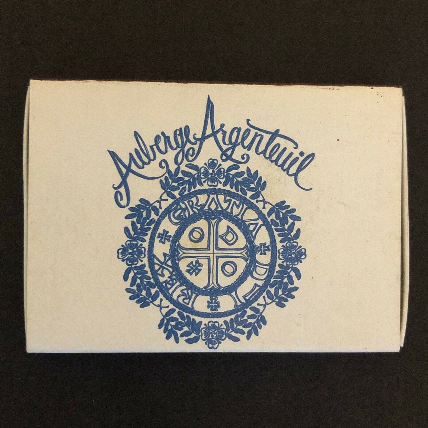 c1980 's Vintage Wooden Matchbox Matchbook Auberge Argenteuil - Hartsdale, NY