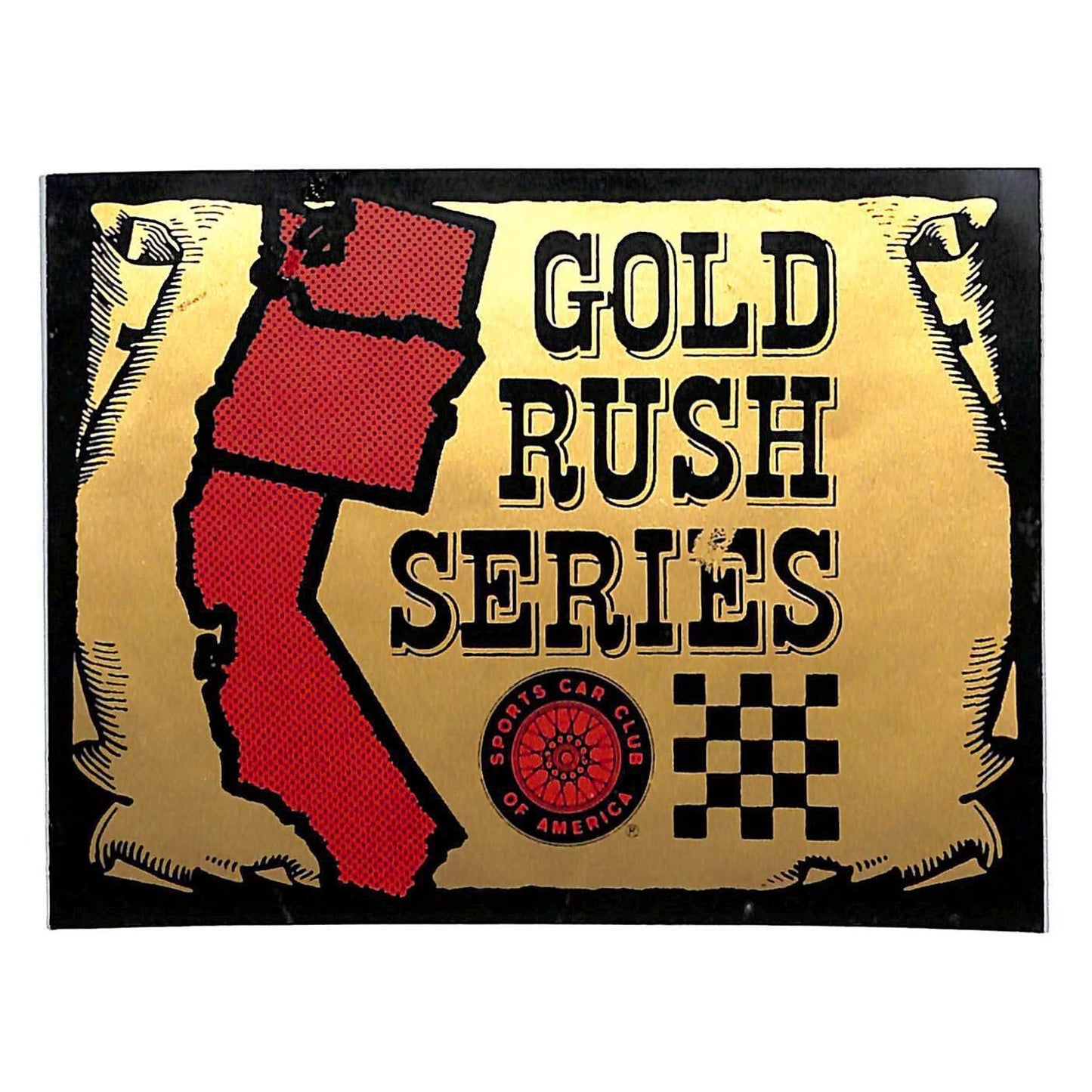 c1970's SCCA Gold Rush Series Racing Sticker 3" x 4" VGC Very Scarce