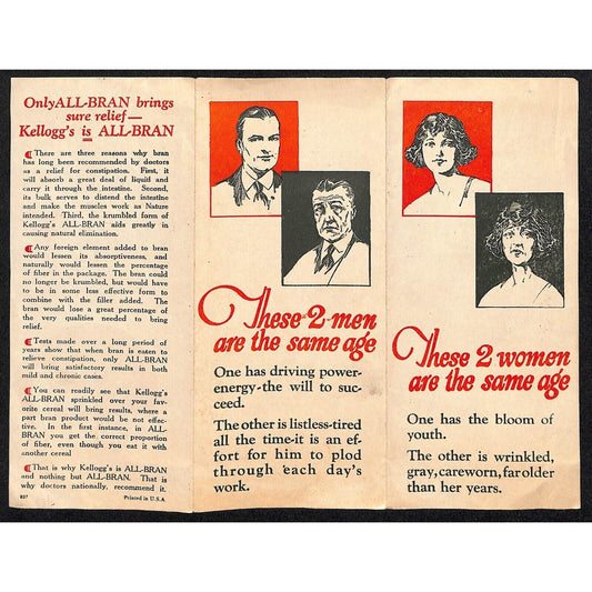 Kellogg's All-Bran for "The Most Chronic Constipation " Pamphlet c1925 Scarce