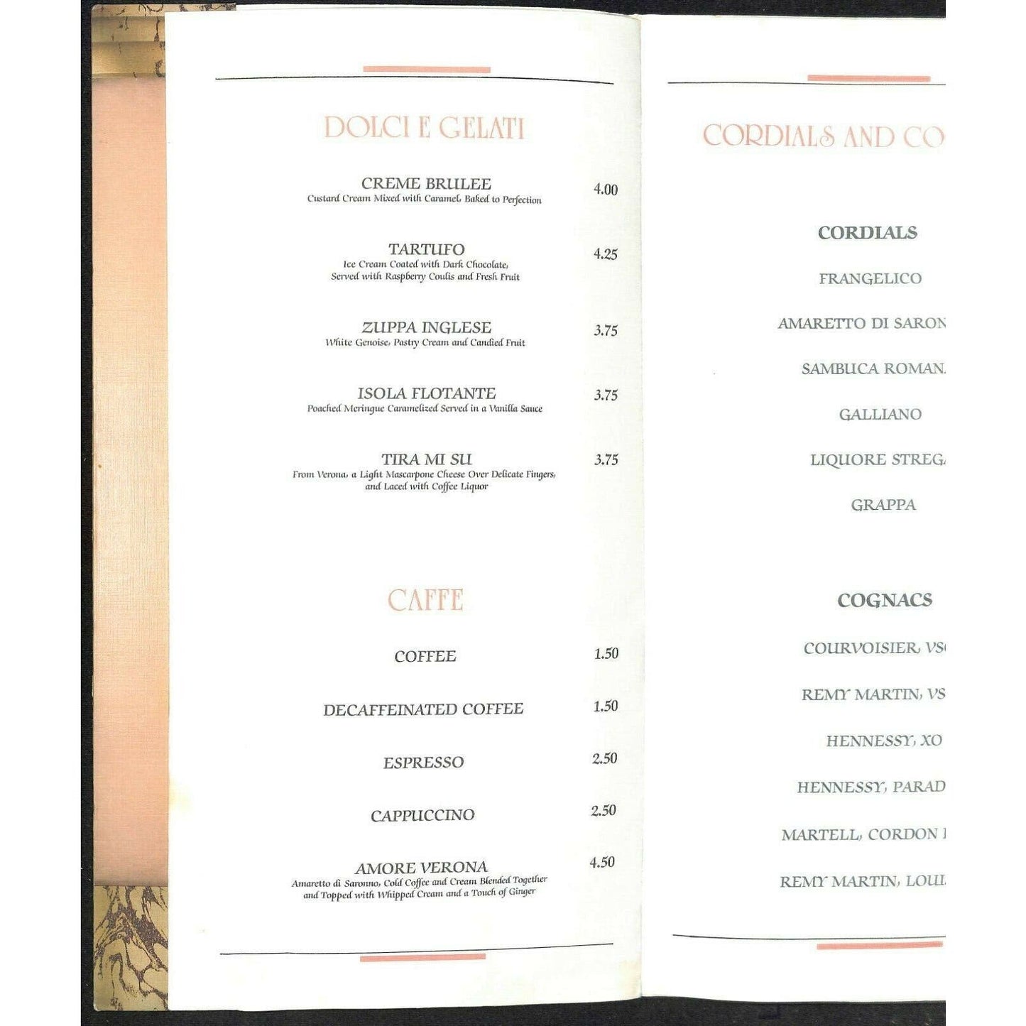 Pavia Anaheim Hilton Menu Restaurant Scarce Vintage 1992 Signed by Chef