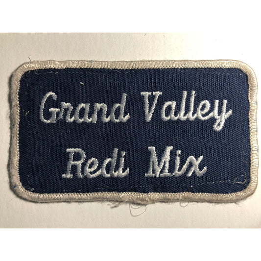 Grand Valley Redi Mix Grand Rapids, MI ? Vintage Embroidered Patch c1960's-70's