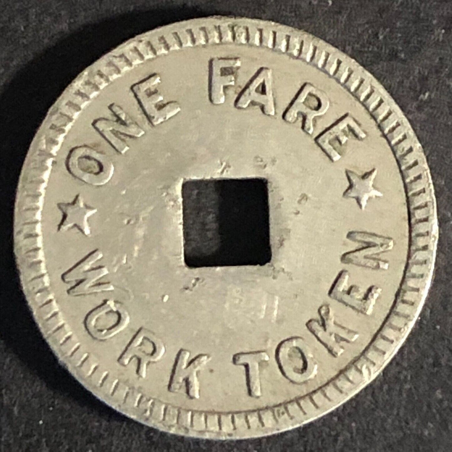 L. & C. C. M. T. Co. (Beaver Meadows, PA) WM "One Fare Work Token" 18mm Scarce