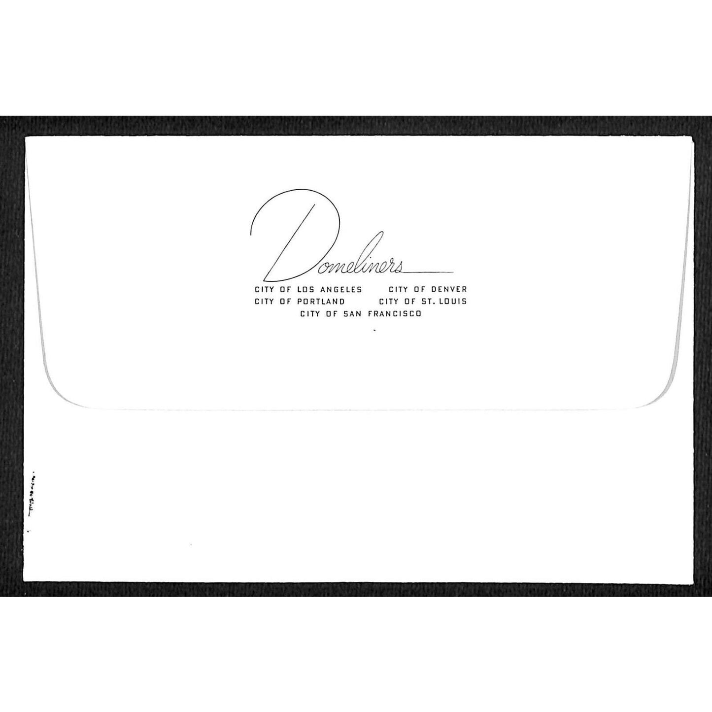 Domeliner Several Western Cities Unused Railroad Stationary Envelope