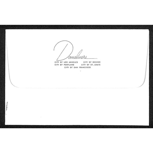 Domeliner Several Western Cities Unused Railroad Stationary Envelope