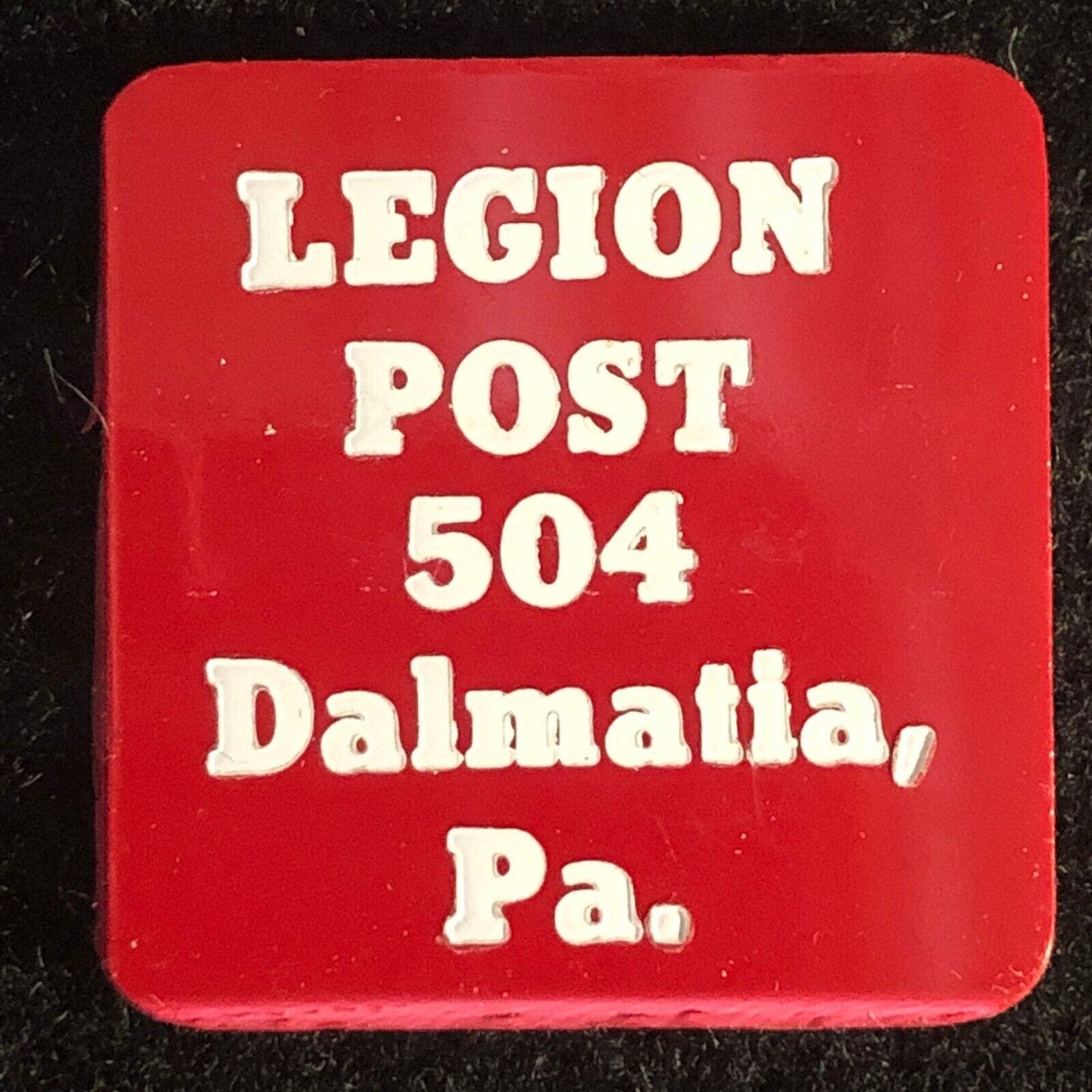Dalmatia, PA Legion Post 504 Plastic "Draft" Token 25.6mm c1960's-70's Scarce