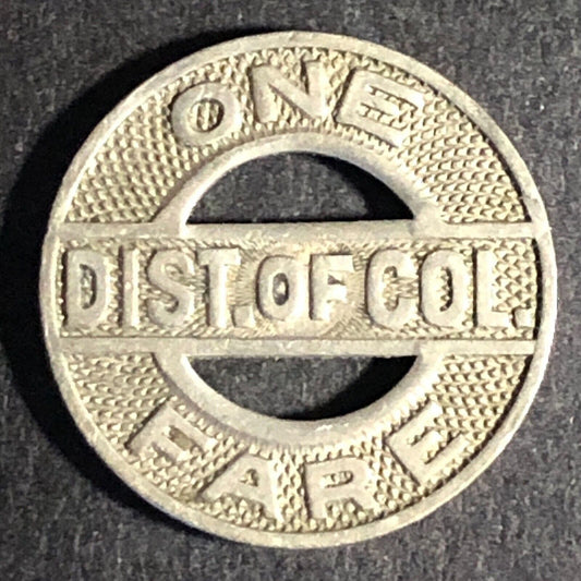 Dist. of Col. Fare D. of C. Capital Transit (DC) WM Transit Token 16.4mm