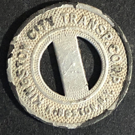 Kingston City Transp. Corp. (NY) Steel G/F One Fare Transit Token 20mm -(Damage)