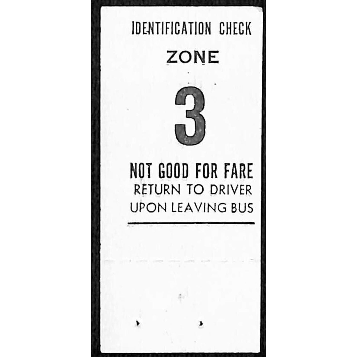 Leyden Motor Coach Zone 3 Lombard Bus Fare Seat Check #98074