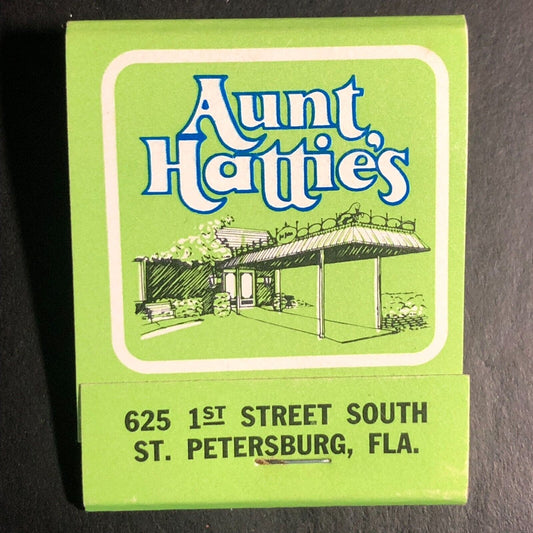 Aunt Hattie's Restaurant St Petersburg, FL Full Matchbook c1974-84