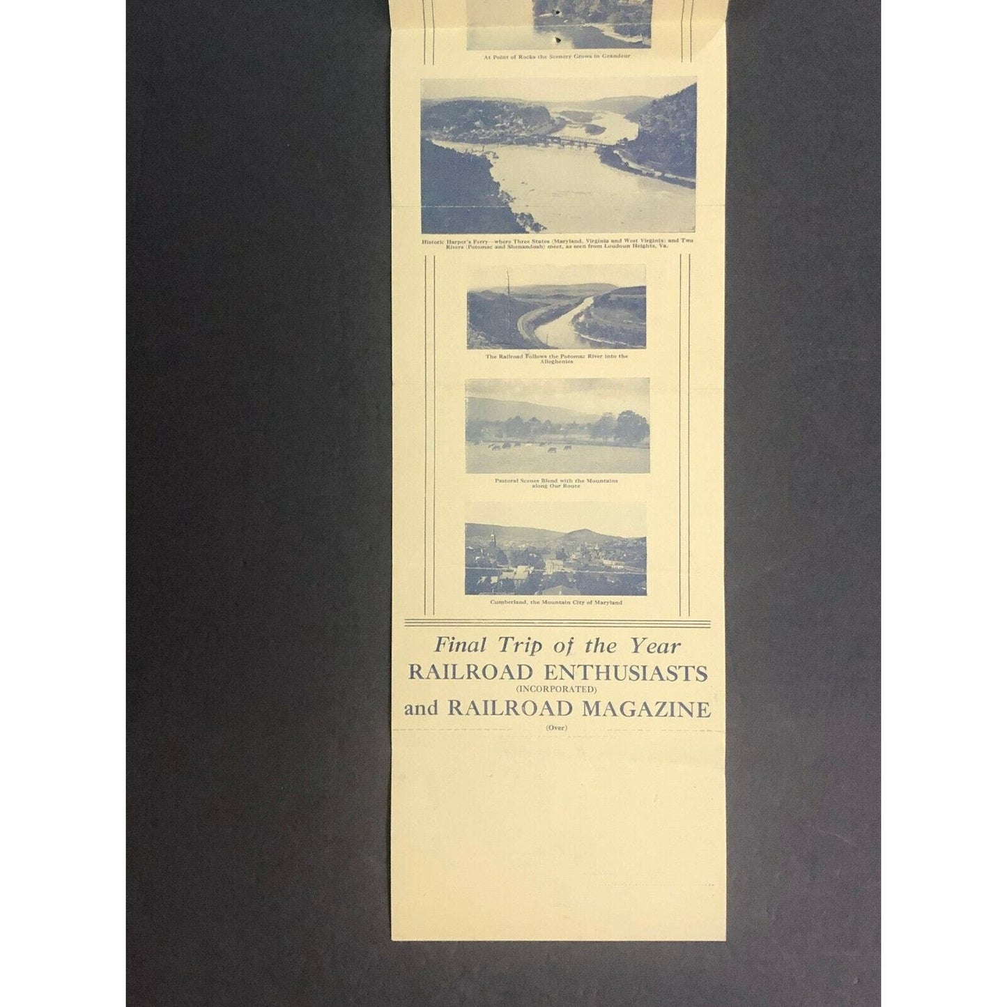 Dbl. Sided 1940 Baltimore & Ohio RR Broadside Enthusiasts Magazine's Camera Tour