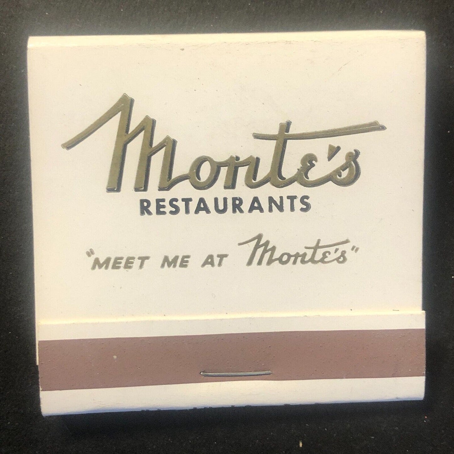 Monte's Restaurants Chicago Vintage Full Matchbook c1960's-73 Scarce