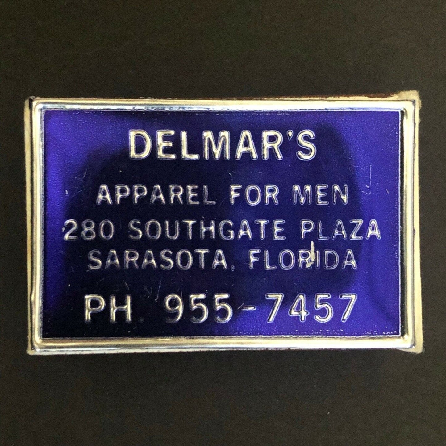 c1960's Foil Wooden Matchbox / Matchbook Delmar's Apparel Sarasota, FL