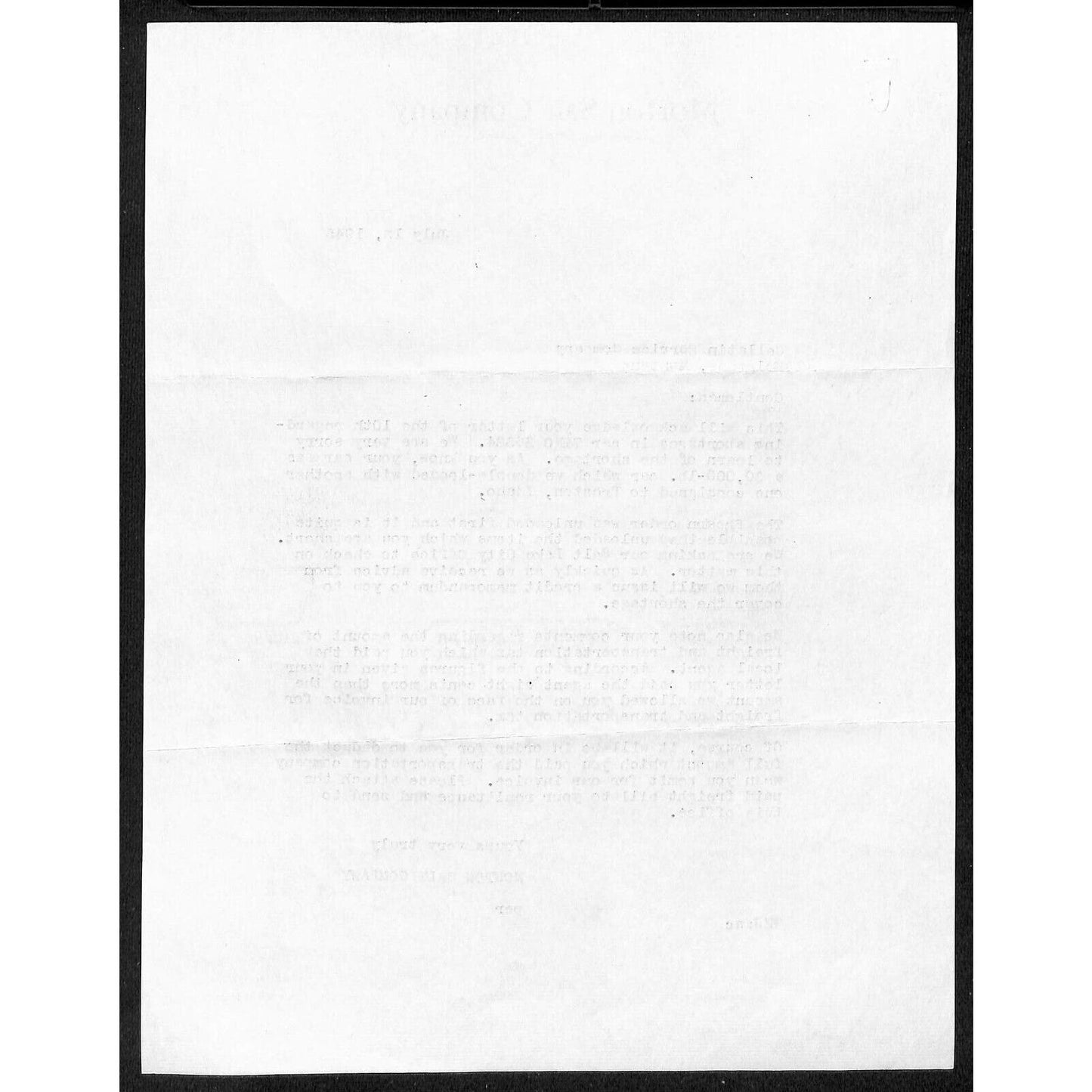 Belgrade, MT Gallatin Service 1945 Morton Salt Co. Letterhead re: Car Shortages
