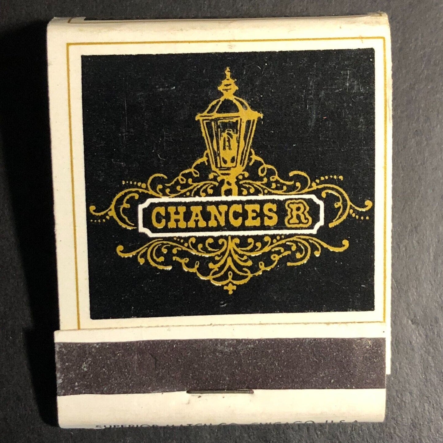 "Chances R" Restaurant Chicago Full Matchbook c1968-73 VGC - Very Scarce