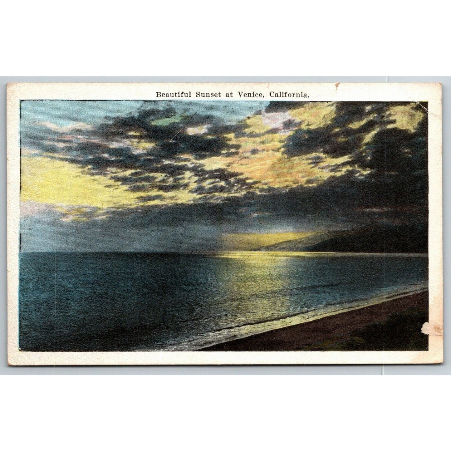 Vintage Postcard "Beautiful Sunset at Venice, California"