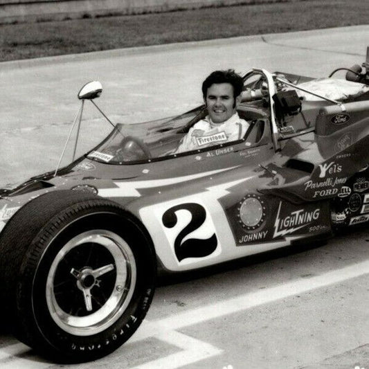 Al Unser Indy 500 Winner 1970 - 8 x 10 Glossy B&W Photograph VGC