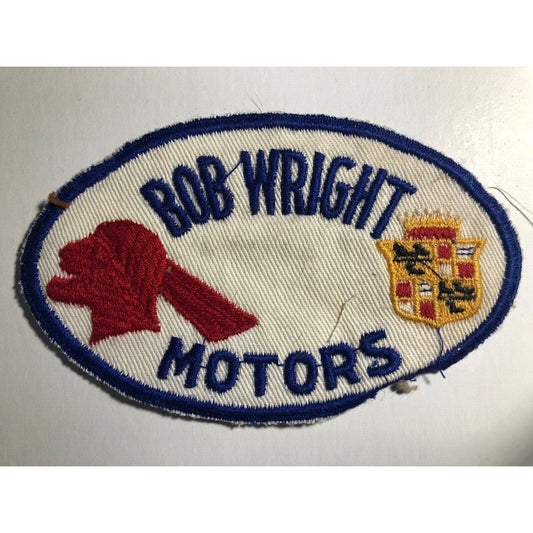 Bob Wright Motors Evansville Olds Pontiac Dealer Embroidered Patch c1940's-50's
