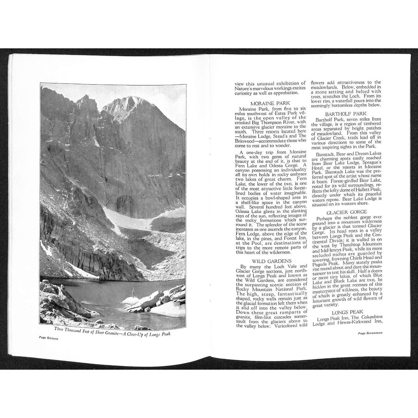 Burlington Route Rocky Mountain National Park Booklet 1935 Map VGC 36pp Scarce