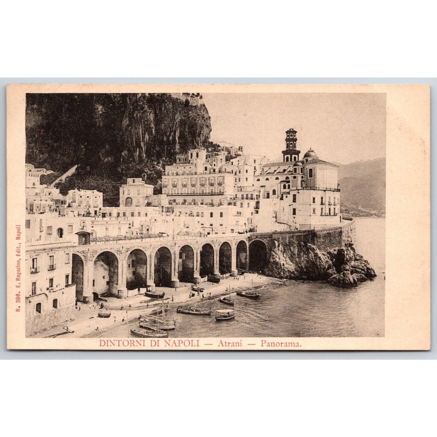 Italian Postcard "Surroundings of Naples" Boats Docks 1901-1907 NP VGC