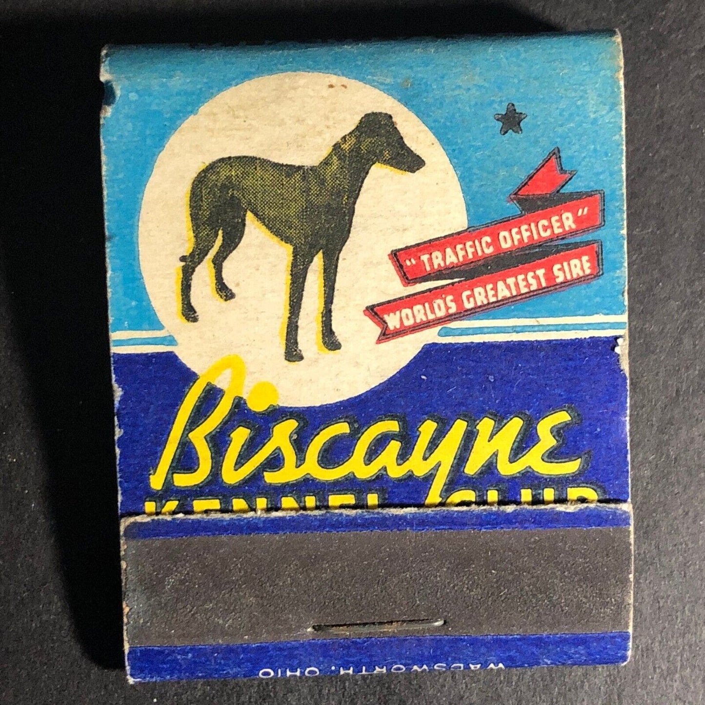 Biscayne Kennel Club Miami 20-Strike Full Matchbook c1940's-50's Very Scarce