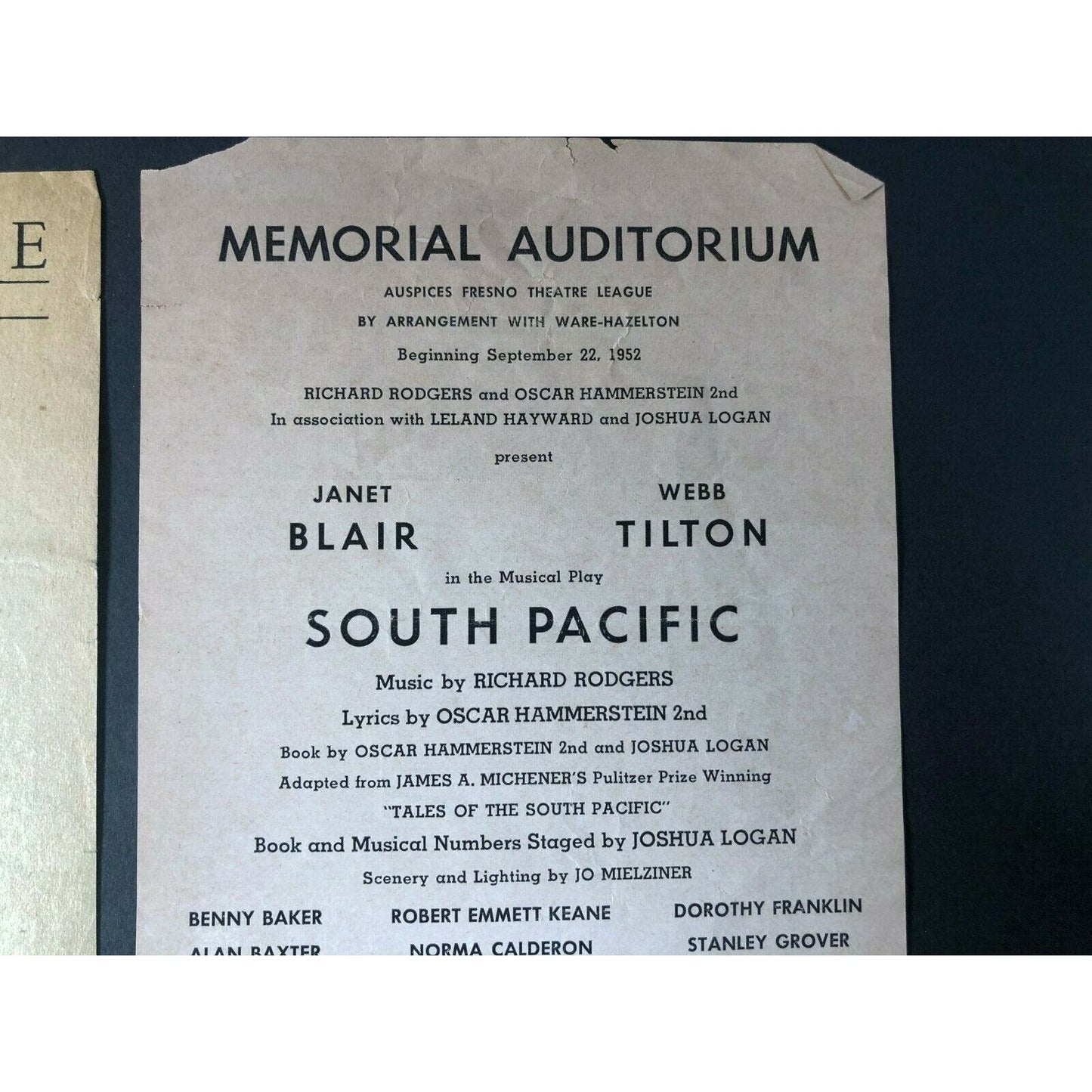 Group of 4 194o's-5o's San Francisco Musical Theater Playbills South Pacific +