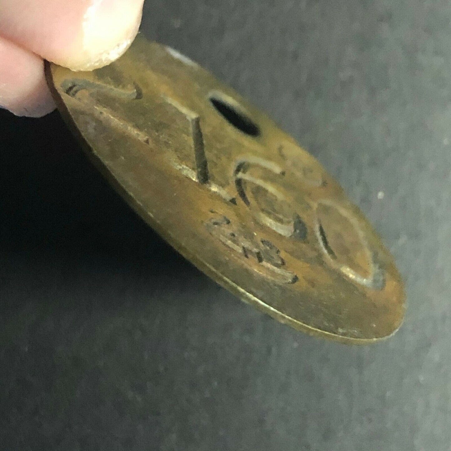 32mm Mining IR Equipment Ingersoll Rand Brass "2160" Tag / Token - Fauver Coll.