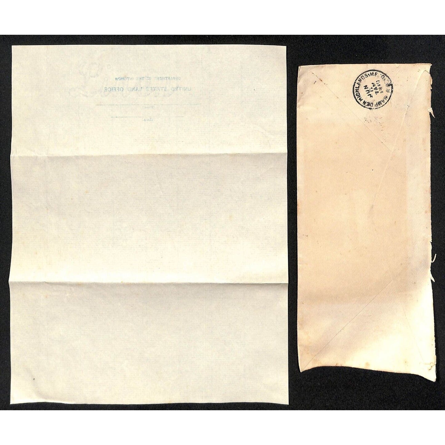 Hampden Highlands, ME Amos W. Knowlton* 1910 Dept. of Interior Letterhead re:$41