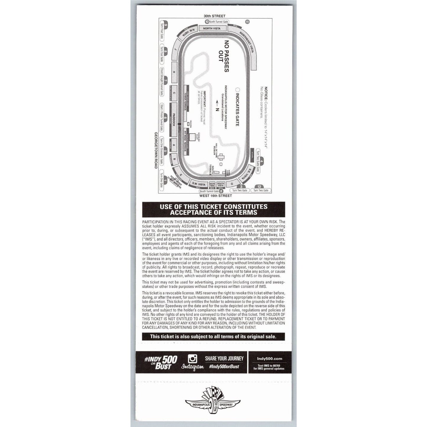 2013 Indy 500 Coors Light Carb Day 5/24 Pagoda Suite Two Unused Ticket #015
