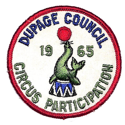BSA Patch Du Page Council 1965 Circus Participation Trained Seal - Scarce