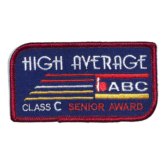 High Average Class C Senior Award ABC Embroidered Bowling Patch