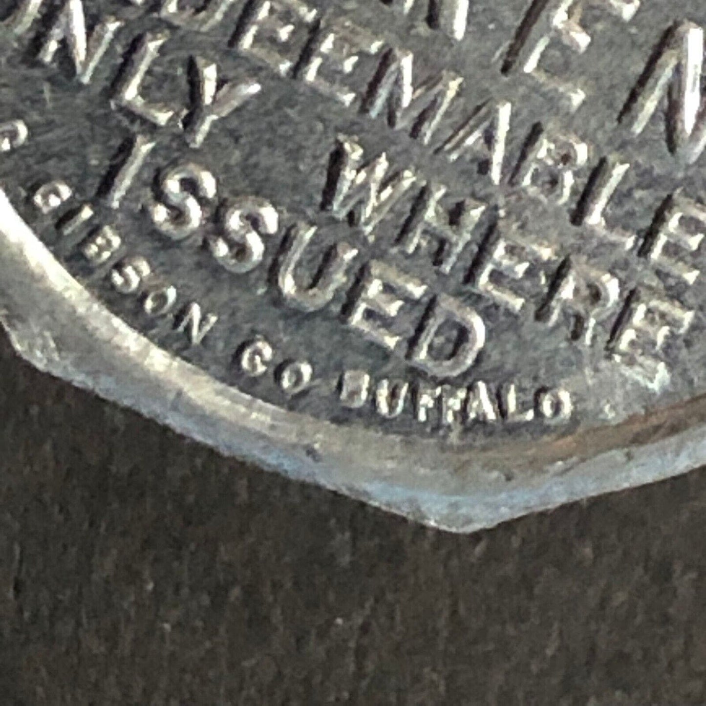 A.C. Gibson Co. 2300 Genesee St. Buffalo Alum. Receipt Token Octagon 22.58mm