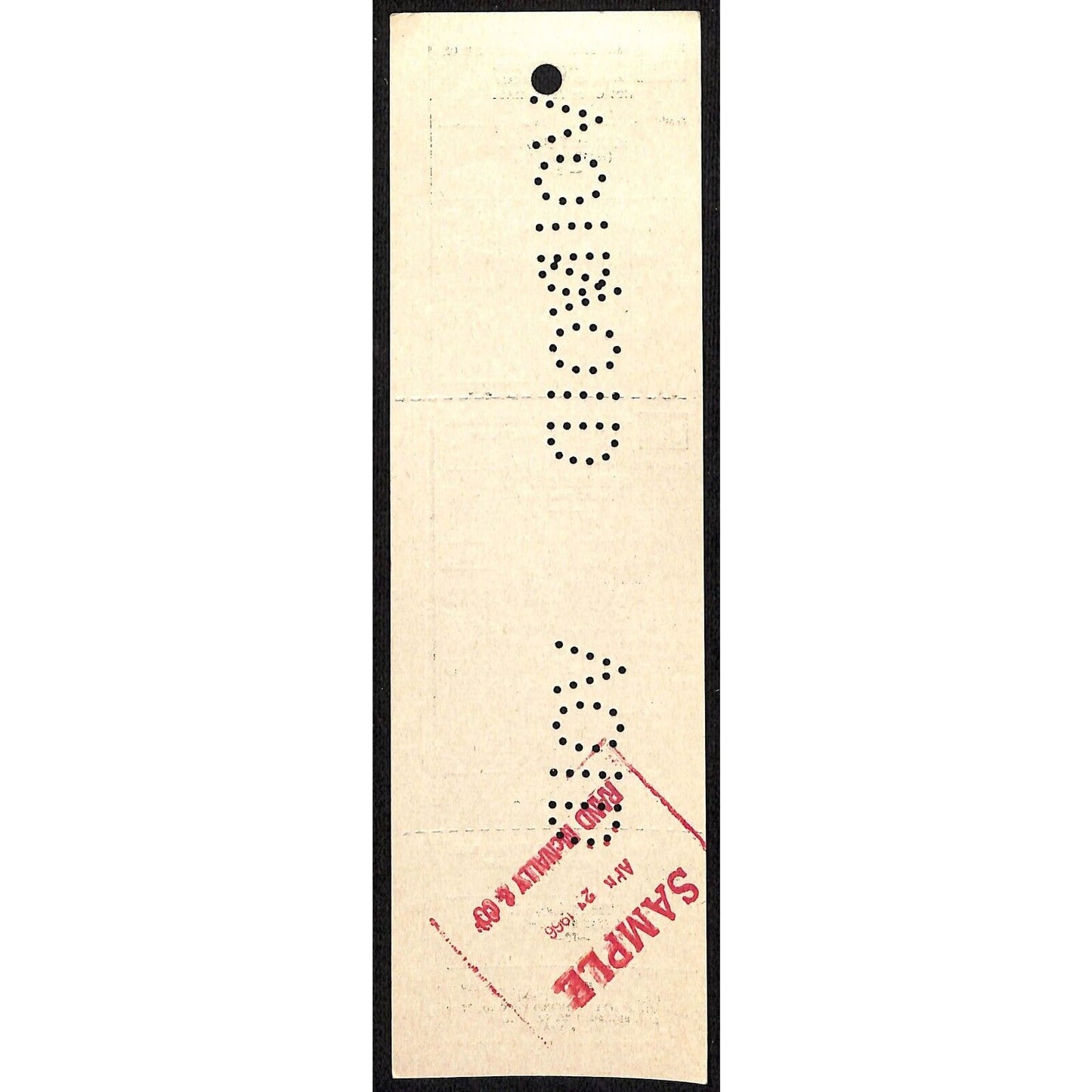 Burlington Route Quincy to Unused UNNUMBERED VOID SAMPLE Ticket 1966 Scarce