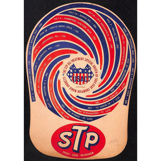 1969 USAC Mario Andretti STP Racing Special Swirl Cut Hat Cap NOS Scarce