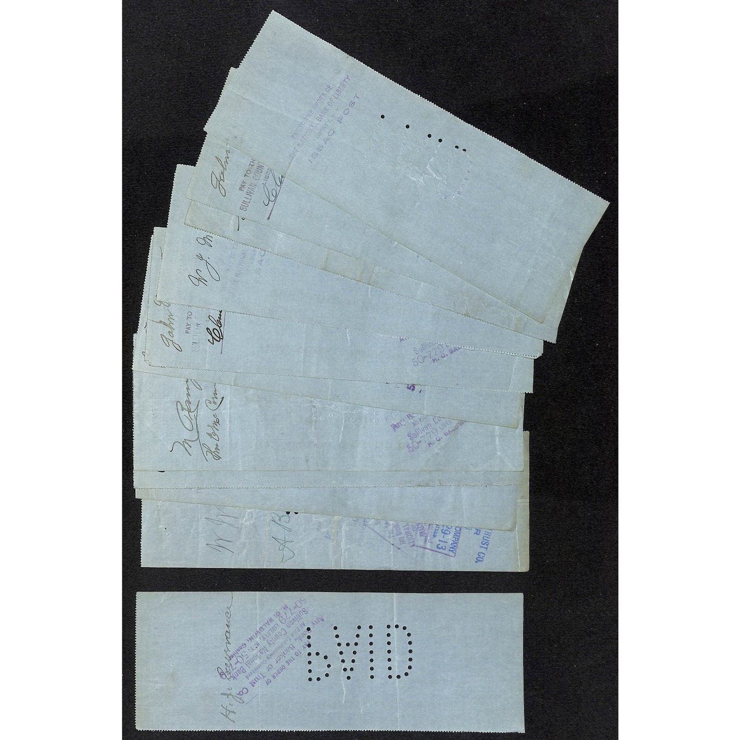 Liberty, NY Isaac Post O & W Coal National Bank of Liberty Checks 1903 (11 pcs.)
