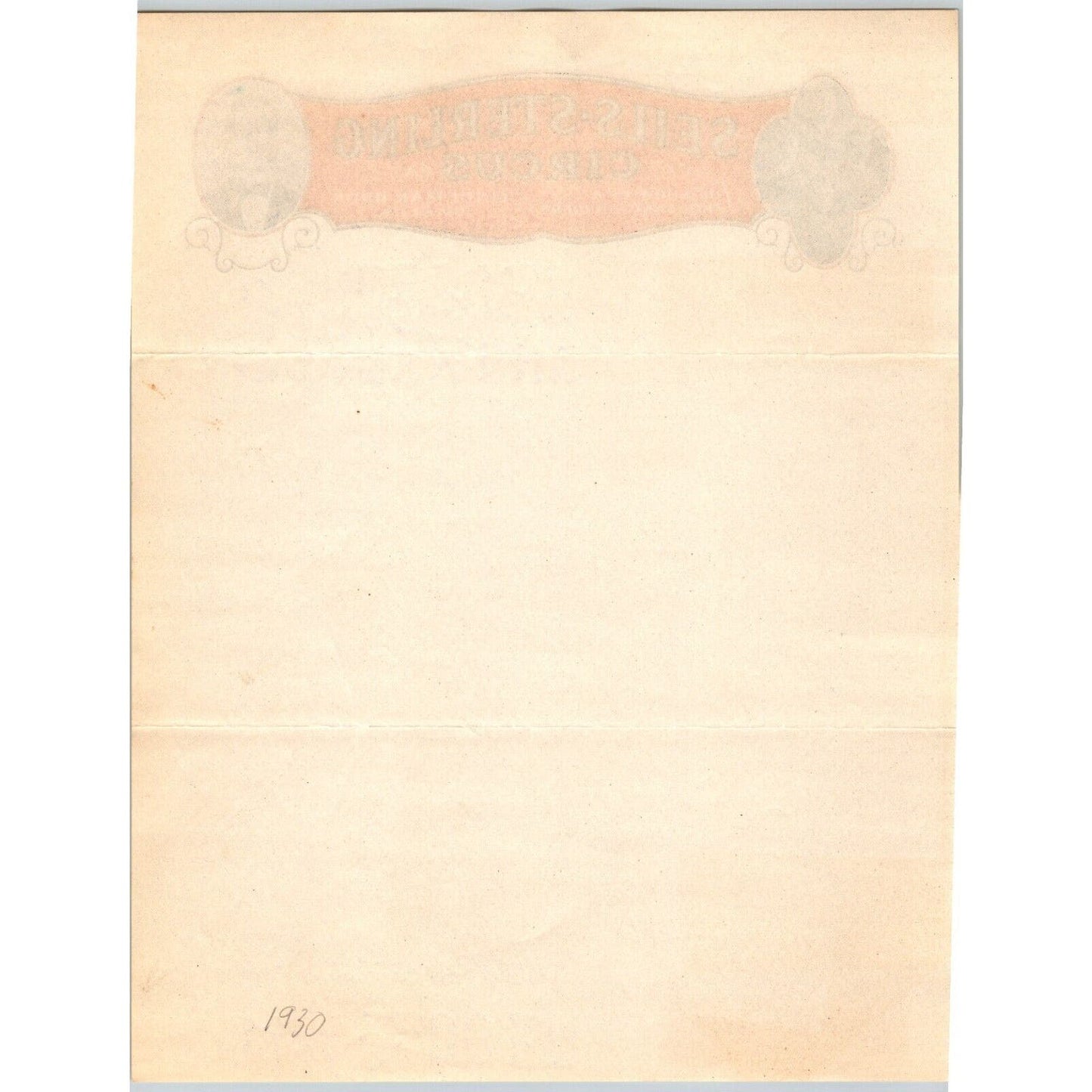 Seils Sterling Circus Letterhead c1930 "Thousand Wonders" Lindeman Bros. Scarce
