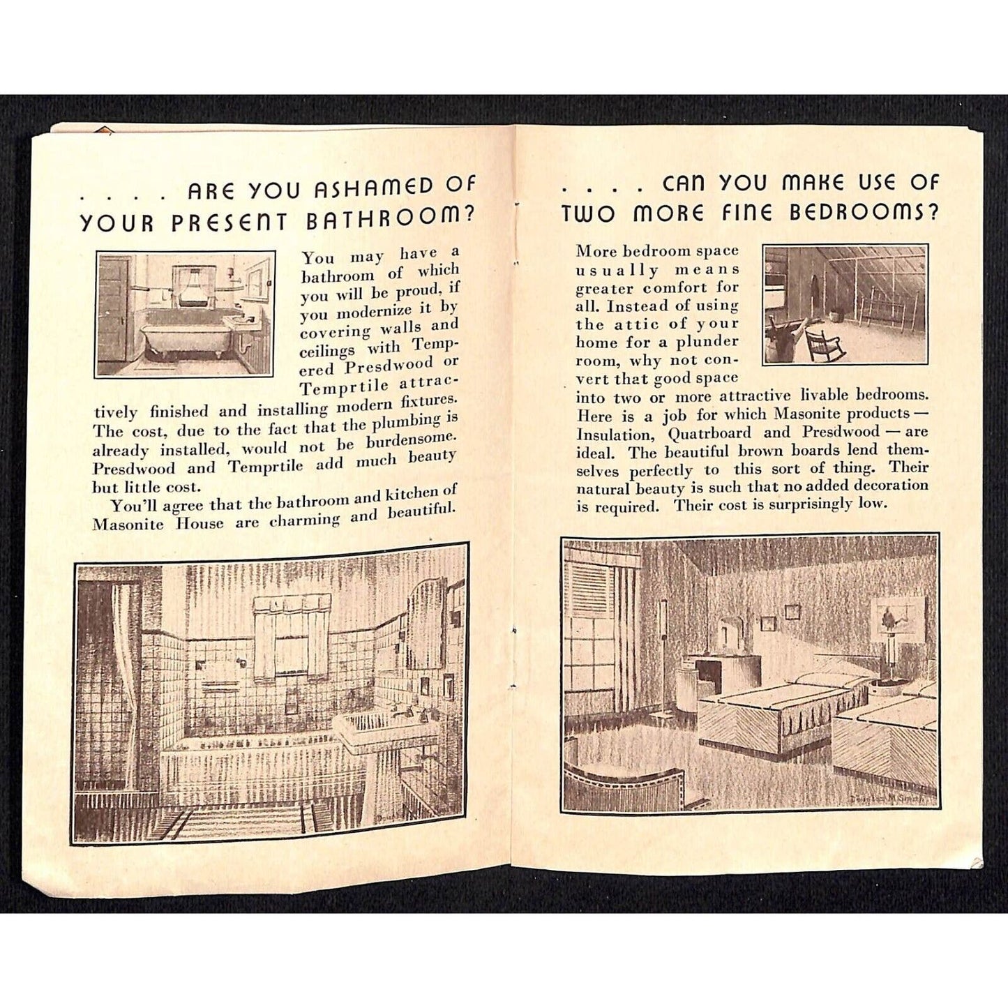 Masonite Home Insulation Boards Booklet 1934 Chicago World's Fair - VGC