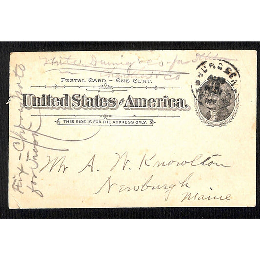 Newburgh, ME 1901 Postal Card re: Freight
